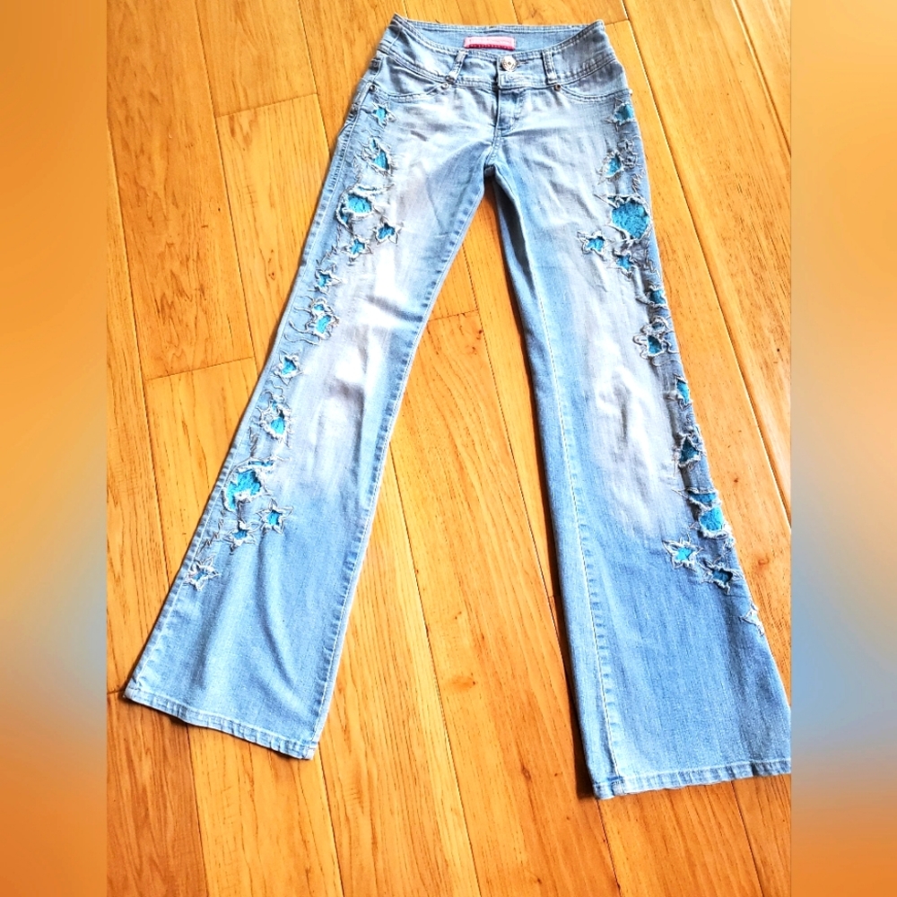 Vintage blue jeans  With Laices